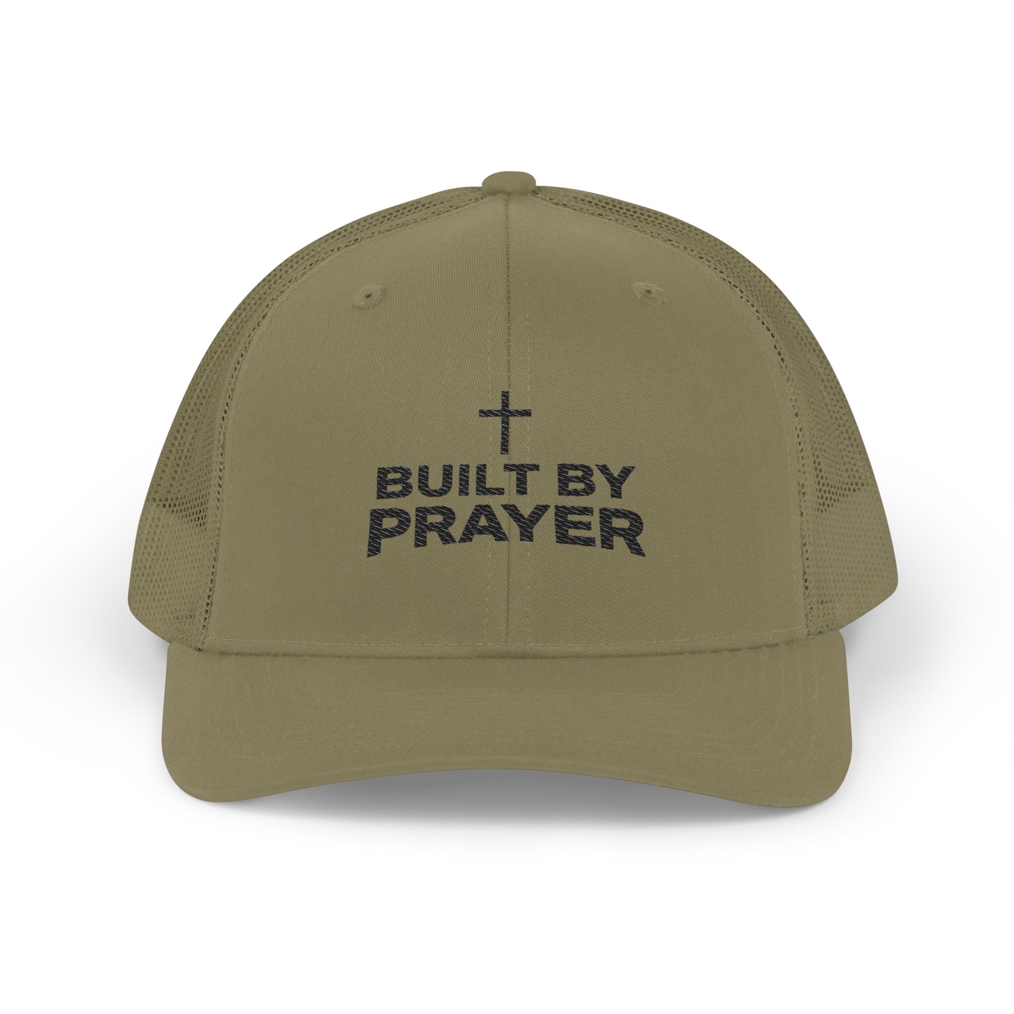 Built By Prayer Faith Embroidered Trucker Hat